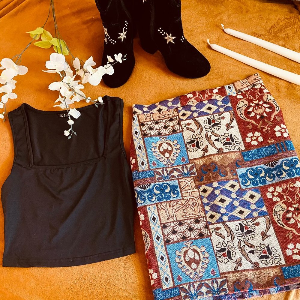 Printed Pencil Skirt - BOHO - SHEIN